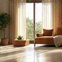 Clean living room with sparkling floor